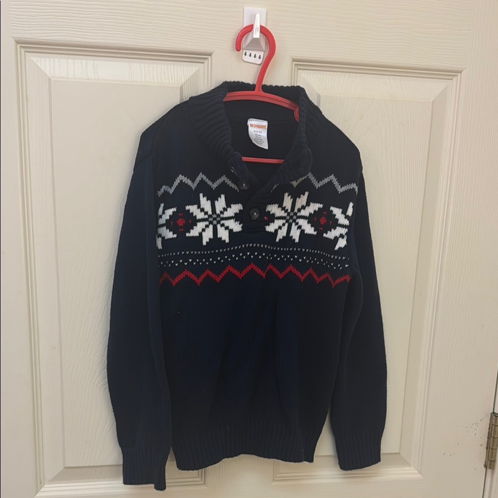 Gymboree Blue and White Crewneck Sweater with Nordic Pattern